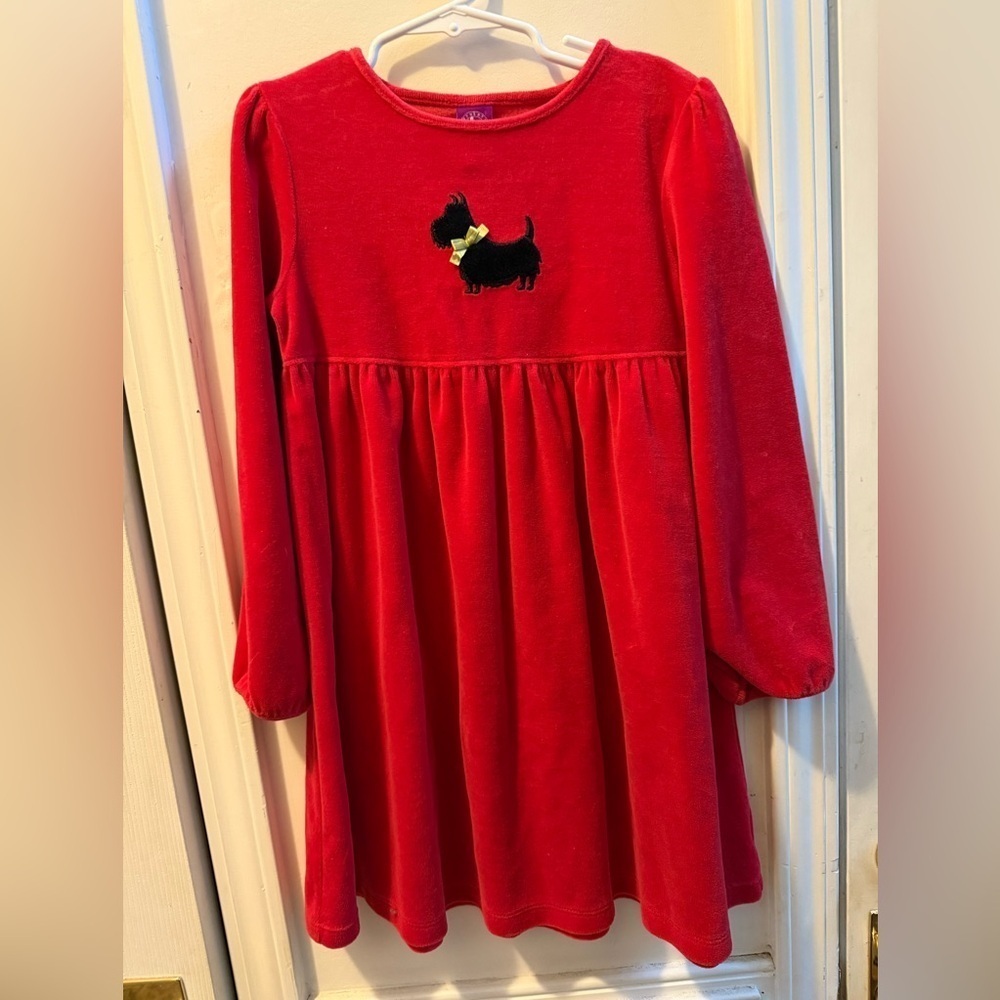 J. Khaki Velour Scottie Dog Dress